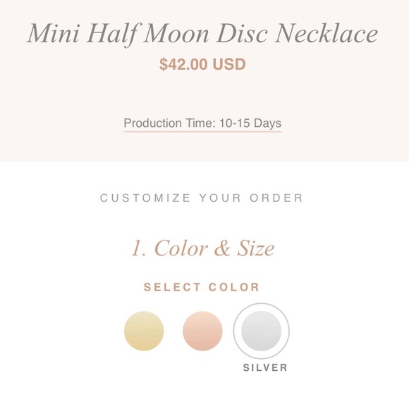 Sterling Silver Mini Hammered Half Moon Necklace - Picture 5 of 5